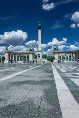 7 June 2022, Budapest, Hungary - Heroes' Square is one of the main squares in Budapest. Is one of the most-visited attractions in Budapest, Hungary.