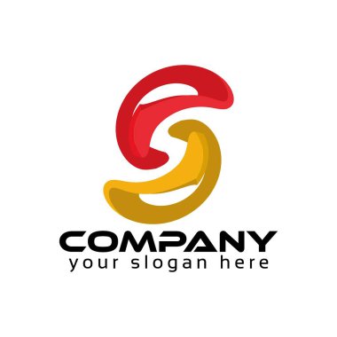 S harfi logo vektör şablonu. Beyaz arkaplanda Vektör Resimleri