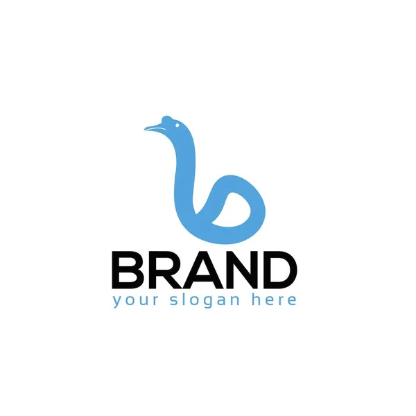 Lettera Vettore Del Logo Del Cigno Design Piatto Illustrazione Vettoriale — Vettoriale Stock