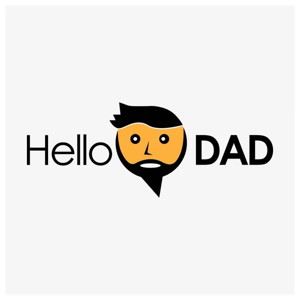 Hello Dad Icon Vector Flat Design Vector Illustration White Background — Stock Vector