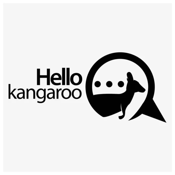 Γεια Σας Kangaroo Icon Vector Επίπεδη Σχεδίαση Εικονογράφηση Διανύσματος Λευκό — Διανυσματικό Αρχείο