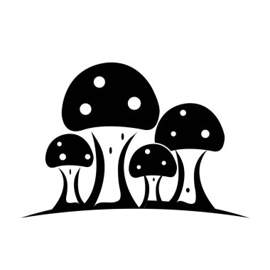 Beyaz arkaplanda mantar simgesi Vektör İllüstrasyonu.