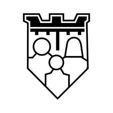 Aile logonuzu koruyun. Düz dizayn. Beyaz arkaplanda Vektör Resimleri.