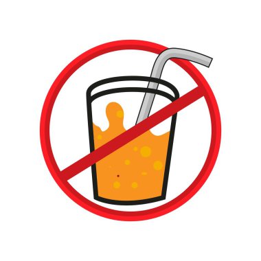 Bölgeye yiyecek getirmeyin. Düz dizayn. Beyaz arkaplanda Vektör Resimleri.