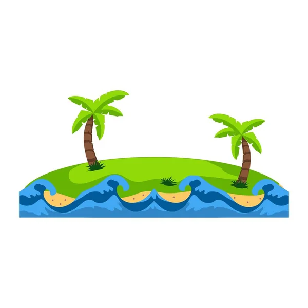 Island Icon Vector Vector Illustration White Background — ストックベクタ