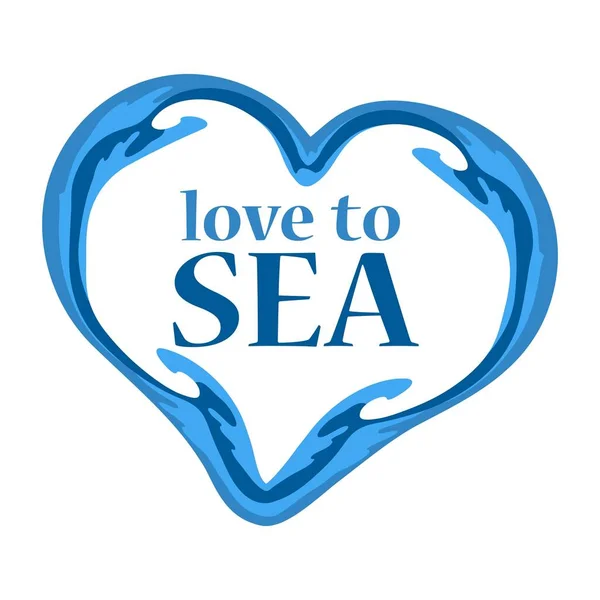 Love Sea Icon Vector Vector Illustration White Background — Vector de stock