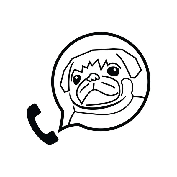 Call Consultation Pet Dogs Flat Design Vector Illustration White Background — Vetor de Stock