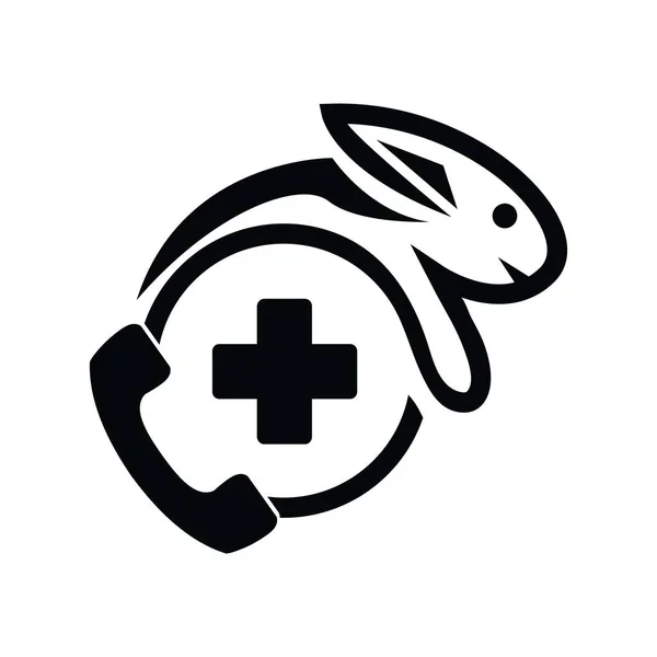 Call Consultation Pet Rabbits Flat Design Vector Illustration White Background — 스톡 벡터