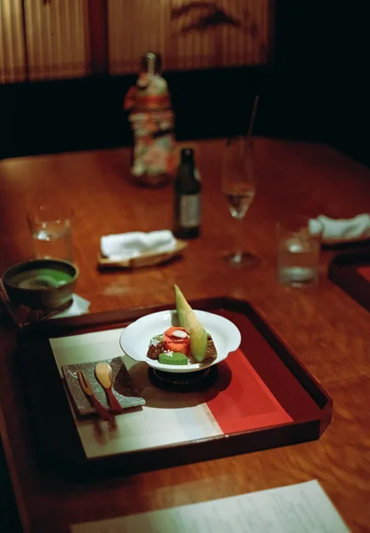 Yubari King melon, most expensive melon in the world served as a dessert in an upscale Japanese restaurant.