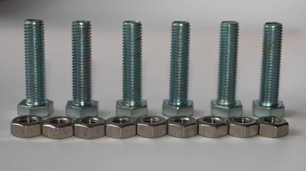 Bolt Nut Fasteners Joining Parts Industry Construction — Stock Photo, Image