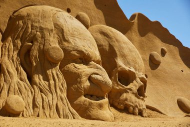 Sondervig, Danimarka, Haziran 2022: Uluslararası Kum Heykeli Festivali. 