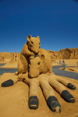 Sondervig, Denmark, June, 2022: International Sand Sculpture Festival. High quality photo