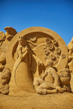 Sondervig, Danimarka, Haziran 2022: Uluslararası Kum Heykeli Festivali. 