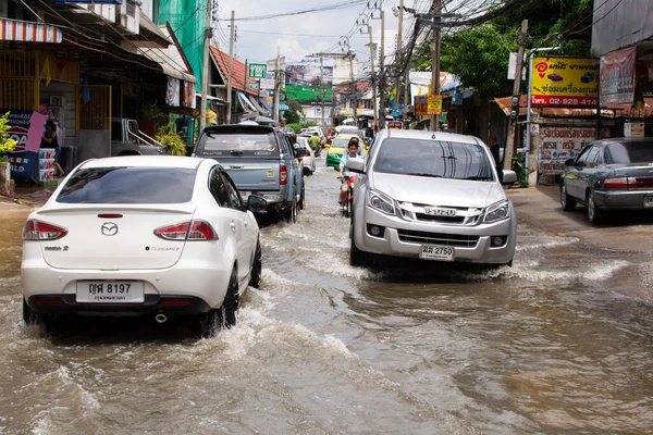 Bangkok Thaiföld 2016 Szeptember Víz Árvíz Bangkok Város Probléma Val — Stock Fotó
