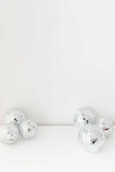 Disco Mirror Glass Ball White Background Trendy Minimalistic Decor White Royalty Free Stock Photos
