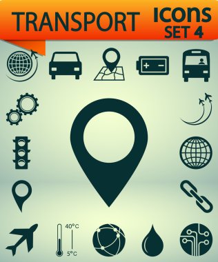 Taşımacılık simgeleri, 4, vektör çizim ayarlayın. düz tasarım stil