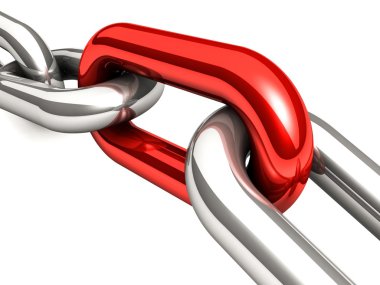 bir tek zincir bağlantı soyut 3d çizimi