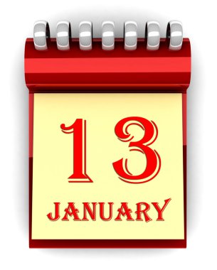 3D renkli takvim tarihleri ile