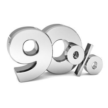 yüzde 90 indirim sembolü gümüş renk