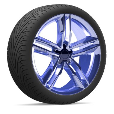 tekerlek üzerinde beyaz izole