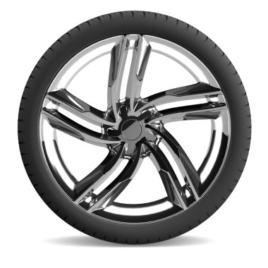 tekerlek üzerinde beyaz izole.