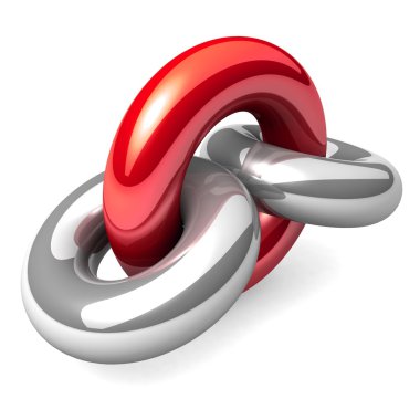 bir tek zincir bağlantı soyut 3d çizimi