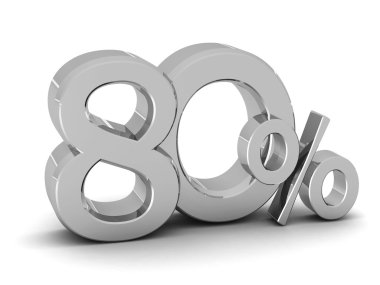 yüzde 80 indirimli sembolü gümüş renk