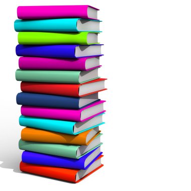 3d kitaplar üzerinde beyaz izole