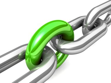 bir tek zincir bağlantı soyut 3d çizimi