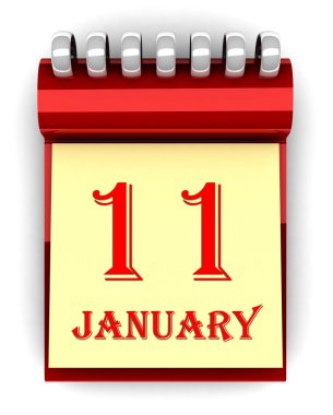 3D renkli takvim tarihleri ile