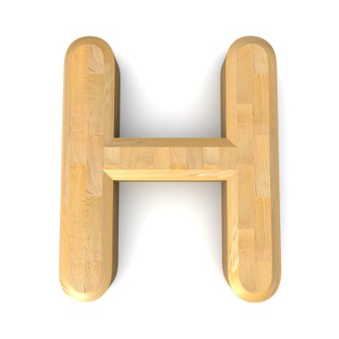 3D ahşap harf h