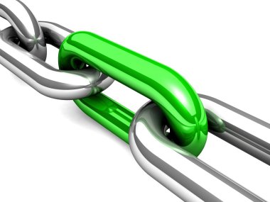 bir tek zincir bağlantı soyut 3d çizimi