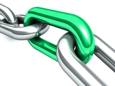 bir tek zincir bağlantı soyut 3d çizimi