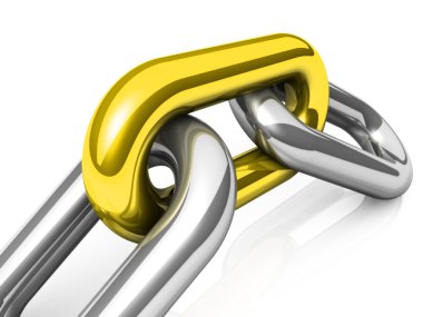 bir tek zincir bağlantı soyut 3d çizimi