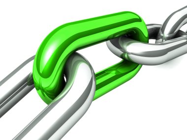 bir tek zincir bağlantı soyut 3d çizimi