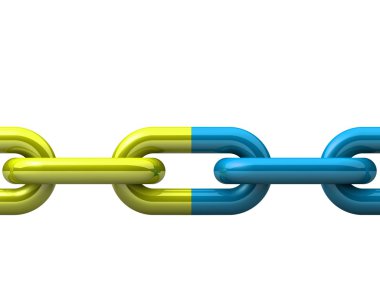 bir tek zincir bağlantı soyut 3d çizimi