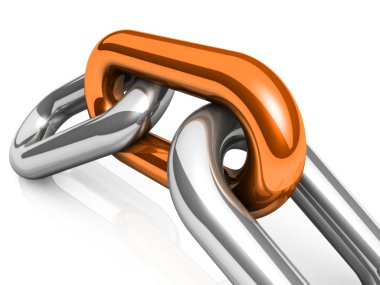 bir tek zincir bağlantı soyut 3d çizimi