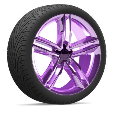 tekerlek üzerinde beyaz izole