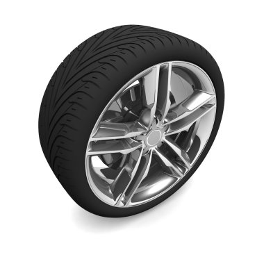 tekerlek üzerinde beyaz izole.