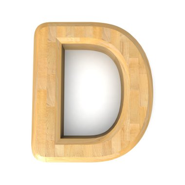3D ahşap harf d