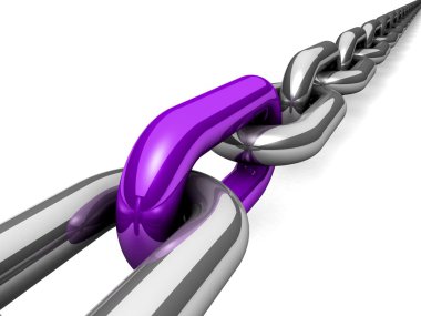 bir tek zincir bağlantı soyut 3d çizimi