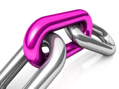 bir tek zincir bağlantı soyut 3d çizimi