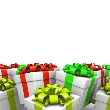 renkli bir şerit ile hediye kutuları
