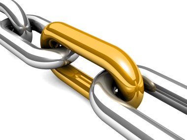 bir tek zincir bağlantı soyut 3d çizimi