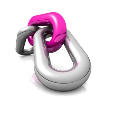 bir tek zincir bağlantı soyut 3d çizimi