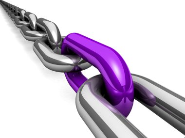 bir tek zincir bağlantı soyut 3d çizimi