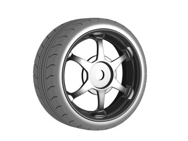 tekerlek üzerinde beyaz izole