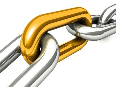 bir tek zincir bağlantı soyut 3d çizimi