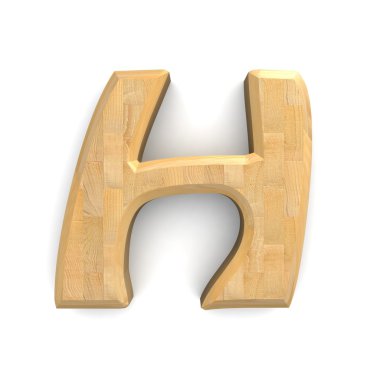3D ahşap harf h