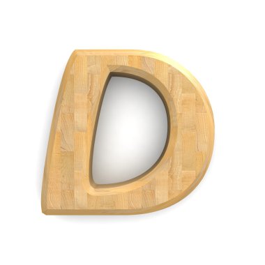 3D ahşap harf d